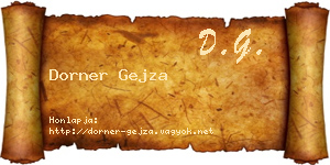 Dorner Gejza névjegykártya